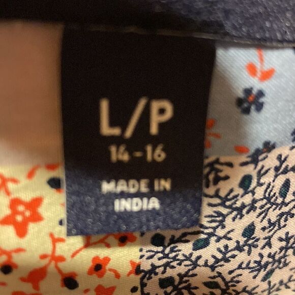 Land’s End Plus Size Dress patchwork long sleeve button down belted pockets LP - Picture 14 of 14